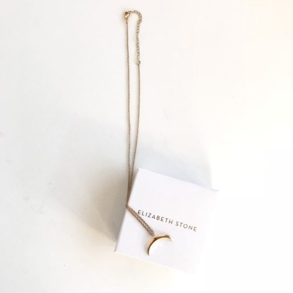 Elizabeth Stone Crescent Moon Necklace